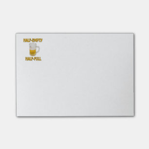 Halb leer oder halb voll post-it klebezettel