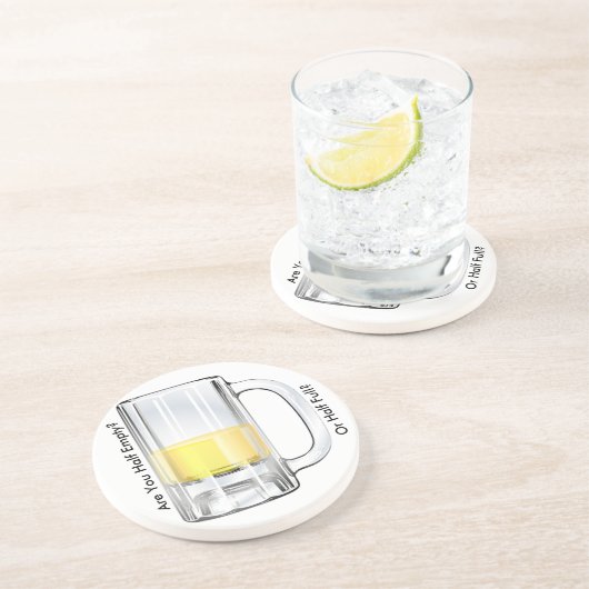 Halb leerer oder halb voller Untersetzer (Seite)