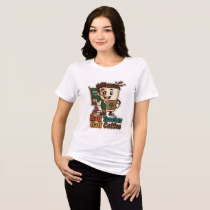 Halb Lehrer Halb Kaffee T-Shirt – Lustiger Erziehe Tri-Blend Shirt