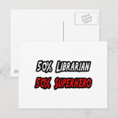 Halb-Librarian Halb-Superheld Postkarte (Vorne/Hinten)