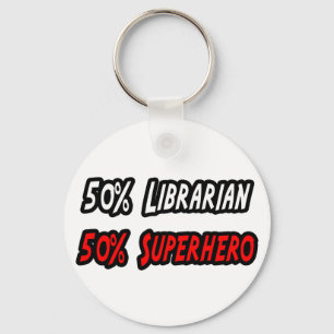 Halb-Librarian-Halb-Superheld Schlüsselanhänger