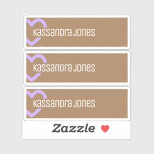 Halb Lila Herzform Vintag braun Etikett