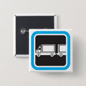 Halb-LKW und Anhänger blaues Symbol Button (Vorne & Hinten)