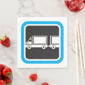 Halb-LKW und Anhänger blaues Symbol Serviette (Beispiel)