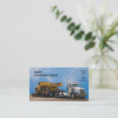 halb LKW und Anhänger, die ein großes dumptruck Visitenkarte (Stehend Vorderseite)