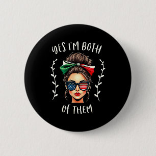 Halb mexikanisch amerikanisch beide Flaggen von Me Button