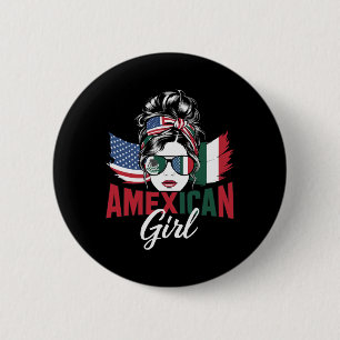 Halb mexikanisch halb amerikanisch USA-Flagge Mexi Button