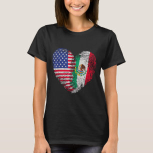 Halb mexikanisch halb amerikanisch USA-Flagge Mexi T-Shirt