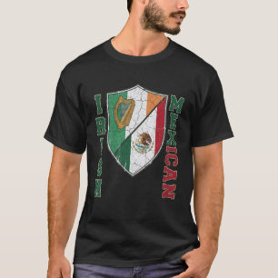 Halb mexikanisch halb irische Flagge Schild Mex-Ir T-Shirt