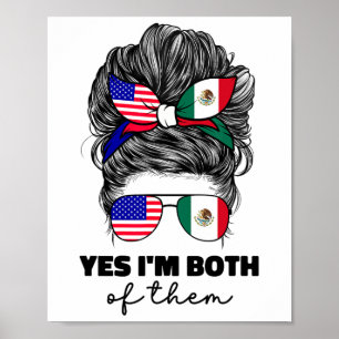 Halb mexikanisch und amerikanisch Mexiko Amerika U Poster