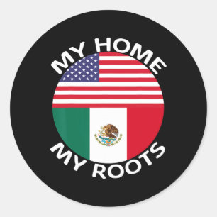Halb mexikanische halb amerikanische Flagge USA Me Runder Aufkleber