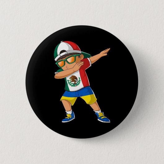 Halb mexikanischer halb ukrainischer Junge Mexiko Button (Vorderseite)