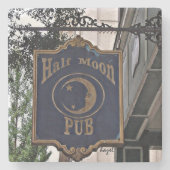 Halb Mond, Athen Georgia Marmorstein Untersetzer. Steinuntersetzer (Vorderseite)