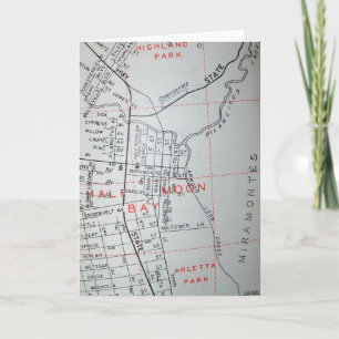Halb Moon Bay, CA Vintag Map Karte