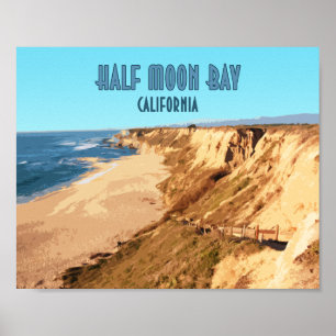 Halb Moon Bay Kalifornien Vintag Poster