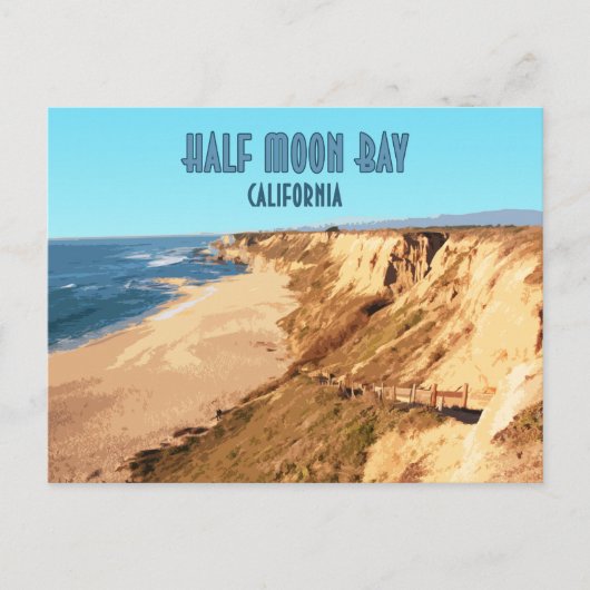 Halb Moon Bay Kalifornien Vintag Postkarte (Vorderseite)