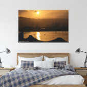 Halb Moon Bay Marina Sunrise IV - Wrapped Canvas Leinwanddruck (Insitu (Schlafzimmer))