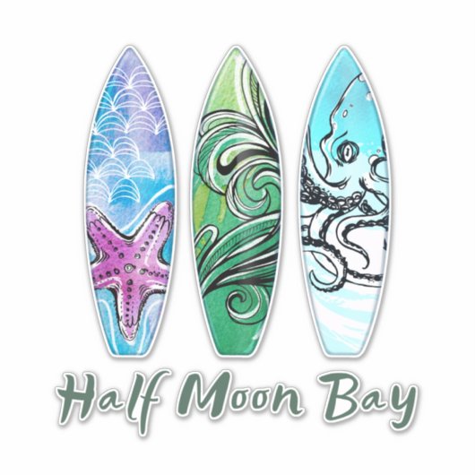 Halb Moon Bay Surfboards XL Sticker (Vorderseite)