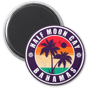 Halb Moon Cay Bahamas - Retro Vintager 80er Magnet
