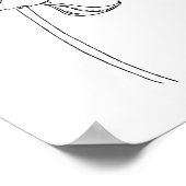 Halb offene Blume, zeichnend auf Plakat (Ecke)