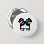Halb philippinisch halb ukrainisches Mädchen Phili Button (Vorne & Hinten)