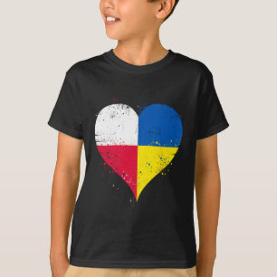 Halb polnisch halb ukrainisch Ein Herz für Polen U T-Shirt