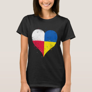 Halb polnisch halb ukrainisch Ein Herz für Polen U T-Shirt