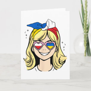 Halb polnisch halb ukrainisches kleines Mädchen Karte