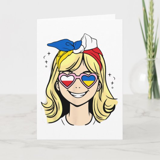 Halb polnisch halb ukrainisches kleines Mädchen Karte (Vorderseite)