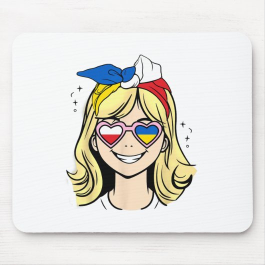 Halb Polnisch Halb Ukrainisches Mädchen Mousepad (Vorne)