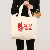 Halb Polnisch Jumbo Stoffbeutel (Vorderseite (Produkt))