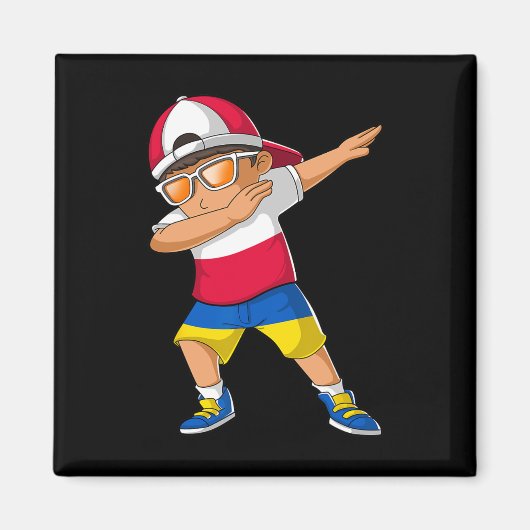 Halb polnisch ukrainischer Junge Polen Ukraine Fla Magnet (Vorne)