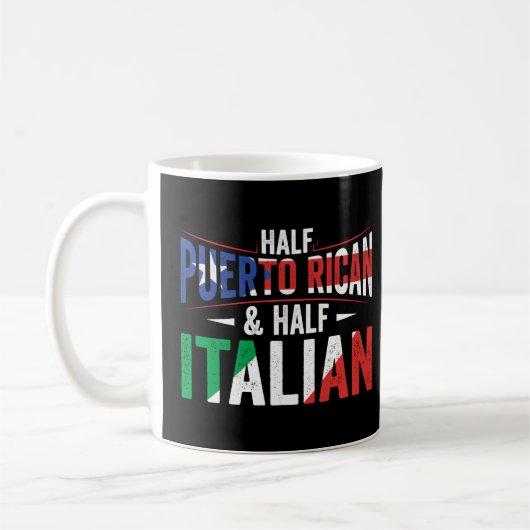 Halb puerto-ricanisch und halb italienisch Flaggen Kaffeetasse (Links)