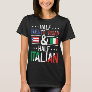 Halb puerto-ricanisch und halb italienisch Flaggen T-Shirt