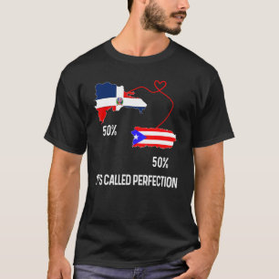 Halb puerto-ricanische halb dominikanische Flagge T-Shirt