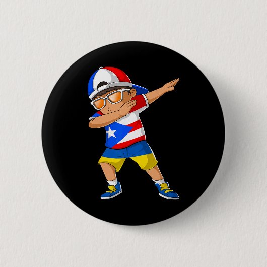 Halb puerto-ricanischer halb ukrainischer Junge Pu Button (Vorderseite)