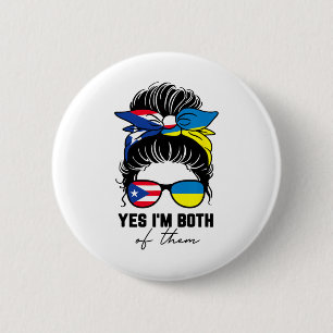 Halb puerto-ricanisches halb ukrainisches Mädchen Button