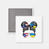 Halb puerto-ricanisches halb ukrainisches Mädchen Magnet (Vorderseite/Rückseite)