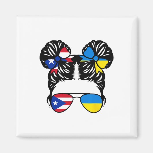 Halb puerto-ricanisches halb ukrainisches Mädchen Magnet (Vorne)