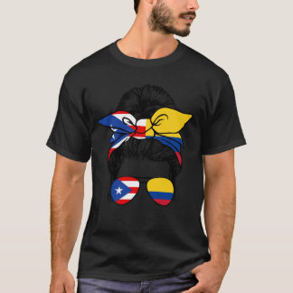 Halb Puerto Rico Halb kolumbianischer Pride Puerto T-Shirt