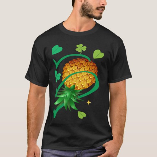 Halb rechts Herzstück Auf Ananas Kleeblatt St. T-Shirt (Vorderseite)