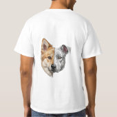 Halb Robotergesicht Hund T-Shirt (Rückseite)