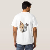 Halb Robotergesicht Hund T-Shirt (Schwarz voll)