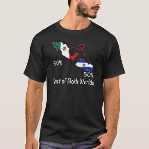Halb Salvadorian halb mexikanische Flaggenkarte Sa T-Shirt