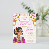 Halb-Saree-Zeremonie-Budget laden niedliche indisc (Stehend Vorderseite)