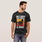 Halb Schaf halb Pudel ganz Herz Sheepadoodle T-Shirt (Vorne ganz)
