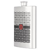 Halb Schwarz Halb Weiß Polka Punkte mit Monogramm Flachmann (Links)