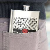 Halb Schwarz Halb Weiß Polka Punkte mit Monogramm Flachmann (Beispiel)