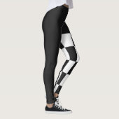 Halb Schwarz-Weiß Kariert Moderne Monochrom Leggings (Rechts)
