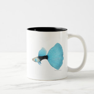 Halb schwarzer blauer extravaganter Guppy Zweifarbige Tasse